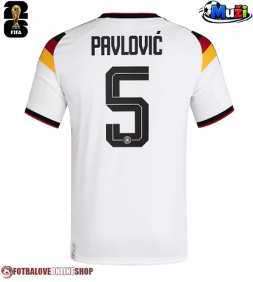Německo Aleksandar Pavlovic #5 Domácí Dres MS 2026 Krátkým Rukávem